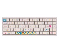 Клавиатура механическая Akko 3068B Doraemon Rainbow 68Key, CS Jelly Pink, BT/WL/USB-A, EN/UKR, RGB, Білий