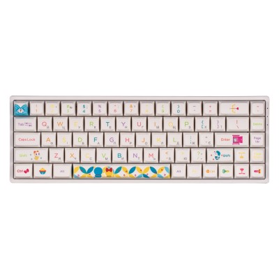 Клавиатура механическая Akko 3068B Doraemon Rainbow 68Key, CS Jelly Pink, BT/WL/USB-A, EN/UKR, RGB, Белый