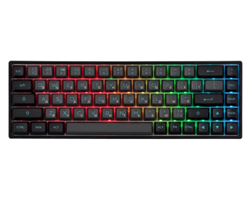 Клавиатура механическая Akko 3068B Plus Black&Cyan 68Key,CS Jelly Pink, BT/WL/USB-A, EN/UKR, RGB, Чорний