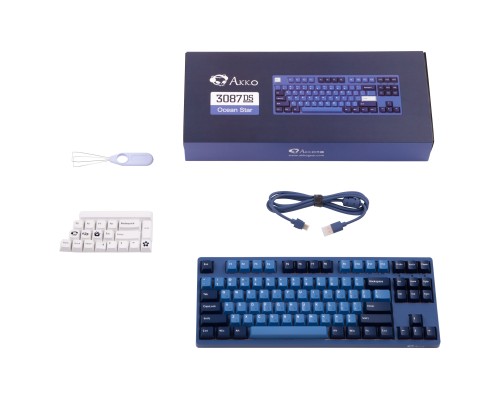 Клавиатура механическая Akko 3087 DS Ocean Star 87Key, CS Pink V2, USB-A, EN/UKR, No LED, Синий