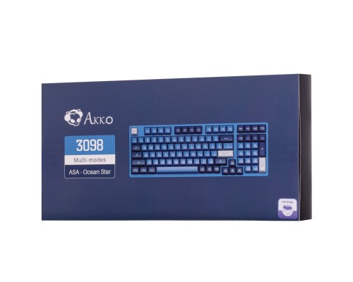 Клавиатура механическая Akko 3098B Ocean Star 98Key, CS Jelly White, BT/WL/USB-A, Hot-swappable, EN/UKR, RGB, Чорний
