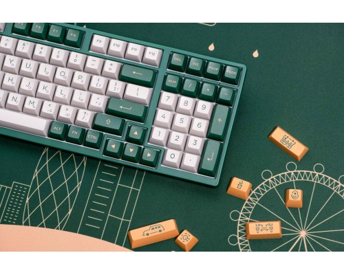Клавиатура механическая Akko 3098S London 98Key, CS Silver, USB-A, Hot-swappable, EN/UKR, RGB, Зелений