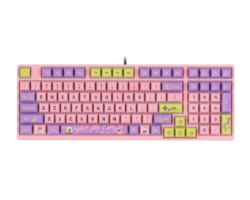 Клавиатура механическая Akko 3098S Patrick 98Key, CS Sponge, USB-A, Hot-swappable, EN/UKR, RGB, Рожевий