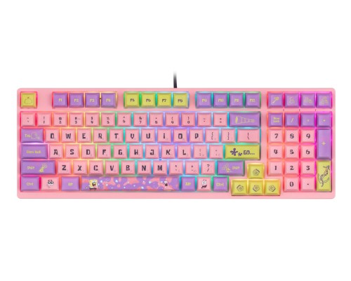 Клавиатура механическая Akko 3098S Patrick 98Key, CS Sponge, USB-A, Hot-swappable, EN/UKR, RGB, Рожевий