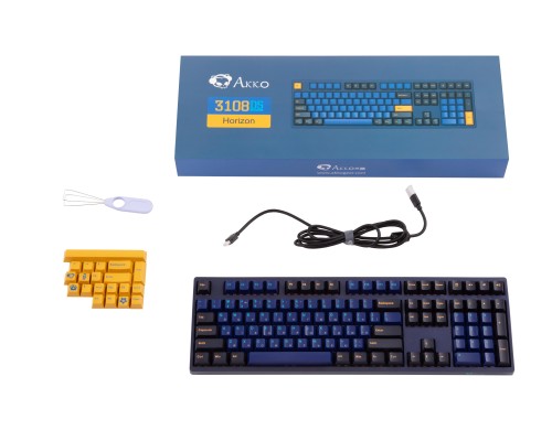 Клавиатура механическая Akko 3108 DS Horizon 108Key, CS Orange V2, USB-A, EN/UKR, No Led, Синій