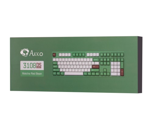 Клавиатура механическая Akko 3108 DS Matcha Red Bean 108Key, CS Blue V2, USB-A, EN/UKR, No Led, Зелений