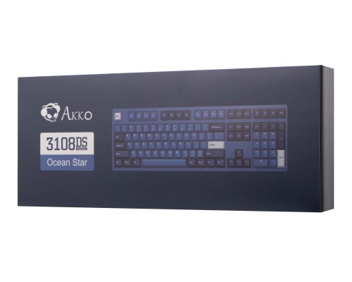 Клавиатура механическая Akko 3108DS Ocean Star 108Key, CS Blue V2, USB-A, EN/UKR, No Led, Блакитний