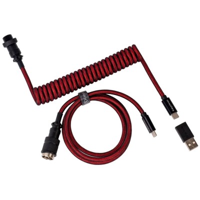 Кабель Keychron Premium Coiled Aviator Cable Straight Red Красный