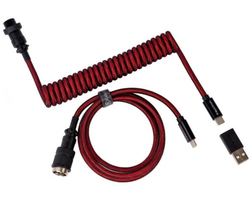 Кабель Keychron Premium Coiled Aviator Cable Straight Red Красный