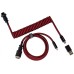 Кабель Keychron Premium Coiled Aviator Cable Straight Red Красный