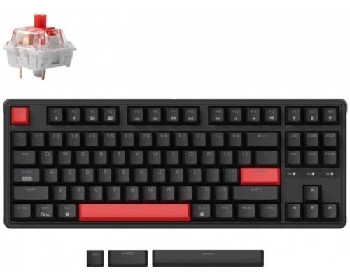 Клавиатура механическая Keychron C3 Pro 87Key, K pro Red, USB-A, QMK, Hot-swap, EN/RU/UZ, Red Led, черный