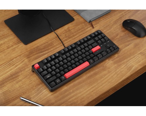 Клавиатура механическая Keychron C3 Pro 87Key, K pro Red, USB-A, QMK, Hot-swap, EN/RU/UZ, Red Led, черный
