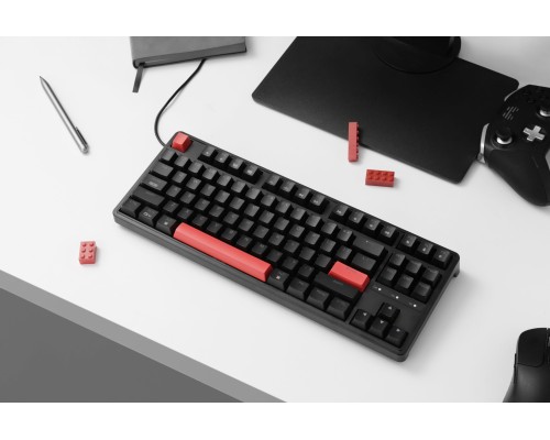 Клавиатура механическая Keychron C3 Pro 87Key, K pro Red, USB-A, QMK, Hot-swap, EN/RU/UZ, Red Led, черный