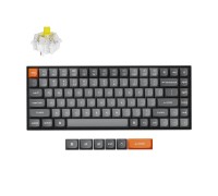 Клавиатура механическая Keychron K2 MAX 84Key, K super Banana, WL/BT/USB-A, QMK, EN/RU/UZ, RGB, черный