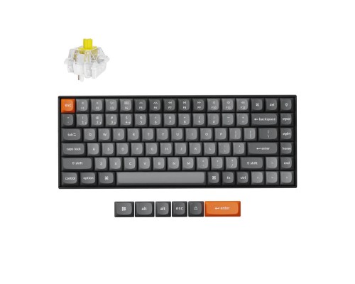 Клавиатура механическая Keychron K2 MAX 84Key, K super Banana, WL/BT/USB-A, QMK, EN/RU/UZ, RGB, черный