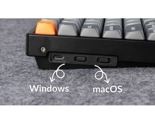 Клавиатура механическая Keychron K2 MAX 84Key, K super Banana, WL/BT/USB-A, QMK, EN/RU/UZ, RGB, черный