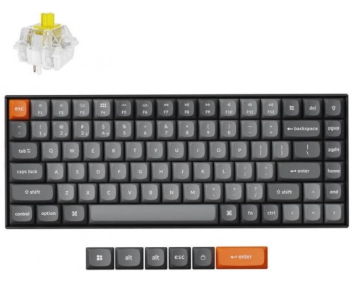 Клавиатура механическая Keychron K2 MAX 84Key, K super Banana, WL/BT/USB-A, QMK, EN/RU/UZ, RGB, черный