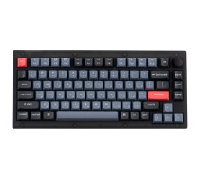 Клавиатура механическая Keychron V1 84Key, Gateron G PRO Blue, USB-A, Hot-Swap, QMK, Knob, EN/UKR, RGB, Frosted Black