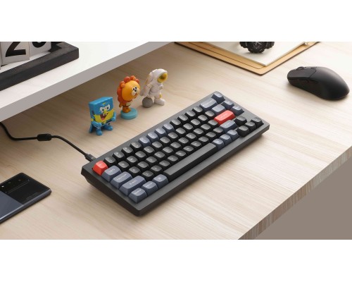 Клавиатура механическая Keychron V2 68Key, K Pro Blue, Hot-Swap, QMK, Knob, USB-A, EN/UKR, RGB, Carbon Black