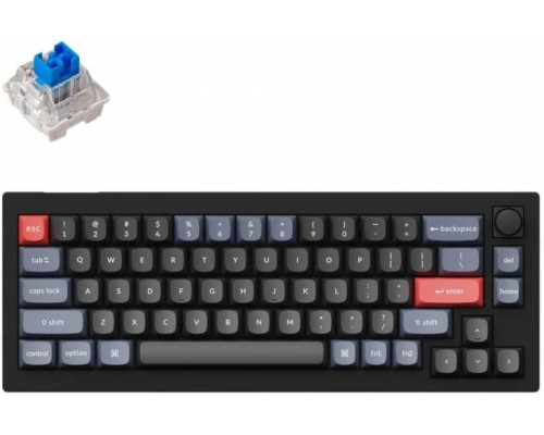 Клавиатура механическая Keychron V2 68Key, K Pro Blue, Hot-Swap, QMK, Knob, USB-A, EN/UKR, RGB, Carbon Black
