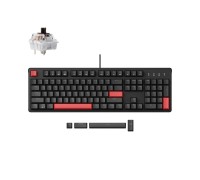 Клавиатура механическая Lemokey X3 104Key, Keychron Brown, USB-A, QMK/VIA, EN/KZ/RU, Red Led, черный