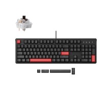 Клавиатура механическая Lemokey X3 104Key, Keychron Brown, USB-A, QMK/VIA, EN/KZ/RU, Red Led, черный