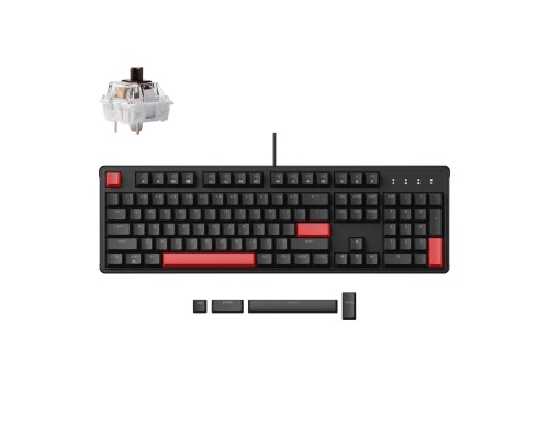 Клавиатура механическая Lemokey X3 104Key, Keychron Brown, USB-A, QMK/VIA, EN/KZ/RU, Red Led, черный