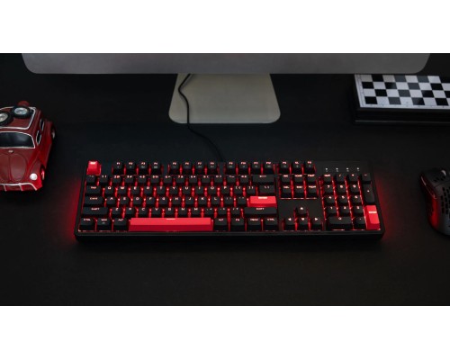 Клавиатура механическая Lemokey X3 104Key, Keychron Brown, USB-A, QMK/VIA, EN/KZ/RU, Red Led, черный