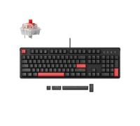 Клавиатура механическая Lemokey X3 104Key, Keychron Red, USB-A, QMK/VIA, EN/KZ/RU, Red Led, черный