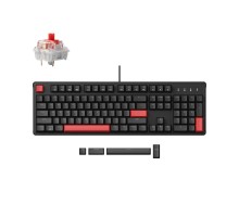 Клавиатура механическая Lemokey X3 104Key, Keychron Red, USB-A, QMK/VIA, EN/KZ/RU, Red Led, черный