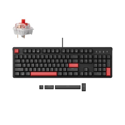 Клавиатура механическая Lemokey X3 104Key, Keychron Red, USB-A, QMK/VIA, EN/KZ/RU, Red Led, черный Клавиатура механическая Lemokey X3 104Key, Keychron Red, USB-A, QMK/VIA, EN/KZ/RU, Red Led, черный