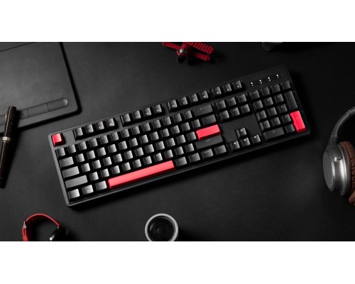 Клавиатура механическая Lemokey X3 104Key, Keychron Red, USB-A, QMK/VIA, EN/KZ/RU, Red Led, черный