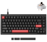 Клавиатура механическая Lemokey X4 84Key, Keychron Brown, USB-A, QMK, EN/KZ/RU, Red led, черный
