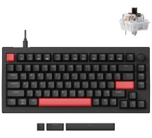 Клавиатура механическая Lemokey X4 84Key, Keychron Brown, USB-A, QMK, EN/KZ/RU, Red led, черный