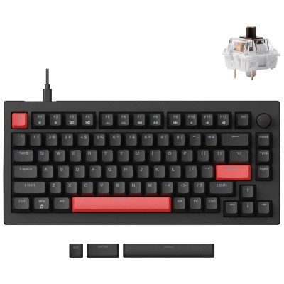 Клавиатура механическая Lemokey X4 84Key, Keychron Brown, USB-A, QMK, EN/KZ/RU, Red led, черный Клавиатура механическая Lemokey X4 84Key, Keychron Brown, USB-A, QMK, EN/KZ/RU, Red led, черный