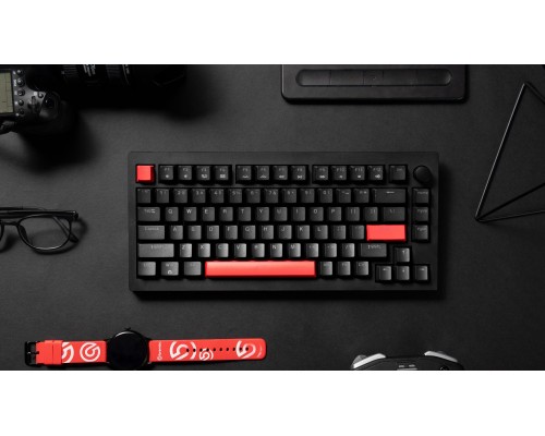 Клавиатура механическая Lemokey X4 84Key, Keychron Brown, USB-A, QMK, EN/KZ/RU, Red led, черный