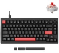 Клавиатура механическая Lemokey X4 84Key, Keychron Red, USB-A, QMK, EN/KZ/RU, Red led, черный