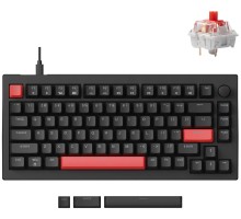 Клавиатура механическая Lemokey X4 84Key, Keychron Red, USB-A, QMK, EN/KZ/RU, Red led, черный