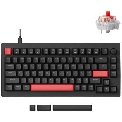 Клавиатура механическая Lemokey X4 84Key, Keychron Red, USB-A, QMK, EN/KZ/RU, Red led, черный Клавиатура механическая Lemokey X4 84Key, Keychron Red, USB-A, QMK, EN/KZ/RU, Red led, черный