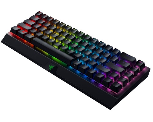 Клавиатура механическая Razer BlackWidow V3 Mini HyperSpeed 68key, Yellow Switch, USB-A/WL/BT, EN/RU, RGB, чёрный