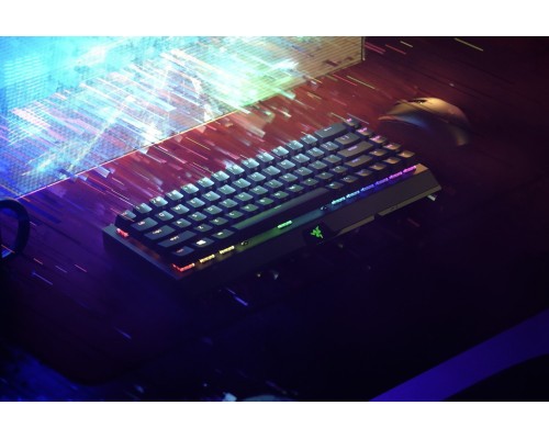 Клавиатура механическая Razer BlackWidow V3 Mini HyperSpeed 68key, Yellow Switch, USB-A/WL/BT, EN/RU, RGB, чёрный