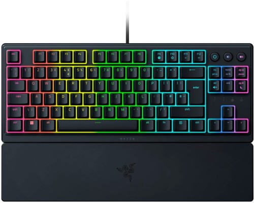 Клавиатура механическая Razer Ornata V3 TKL 84key, Mecha-Membrane Switch, USB-A, EN/RU, RGB, чёрный