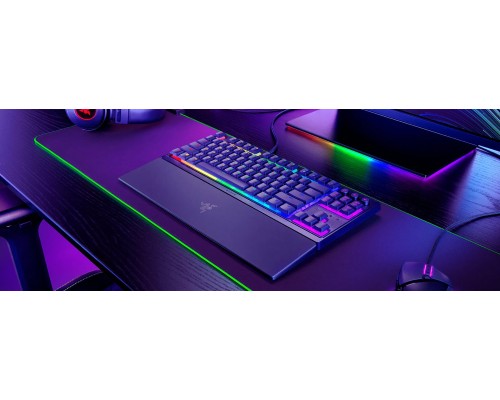 Клавиатура механическая Razer Ornata V3 TKL 84key, Mecha-Membrane Switch, USB-A, EN/RU, RGB, чёрный