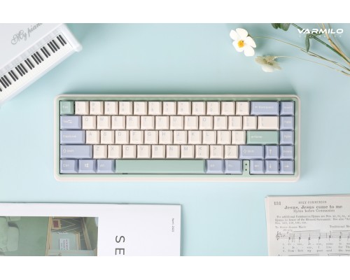 Клавиатура механическая Varmilo Minilo VXT67 Eucalyptus 67Key, Gateron G Pro 2.0 Brown, BT/WL/USB-A, Hot-Swap, EN, RGB, Рожевий