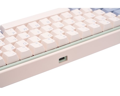Клавиатура механическая Varmilo Minilo VXT67 Eucalyptus 67Key, Gateron G Pro 2.0 Yellow, BT/WL/USB-A, Hot-Swap, EN, RGB, Рожевий