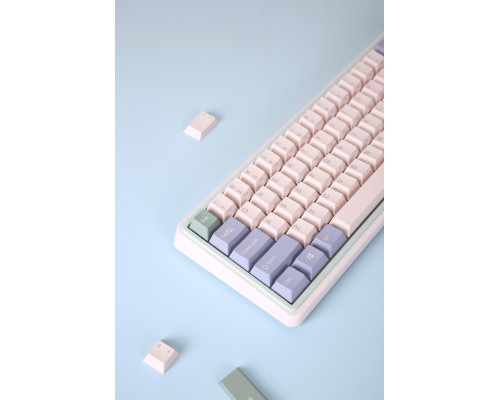 Клавиатура механическая Varmilo Minilo VXT67 Eucalyptus 67Key, Gateron G Pro 2.0 Yellow, BT/WL/USB-A, Hot-Swap, EN, RGB, Рожевий