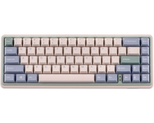 Клавиатура механическая Varmilo Minilo VXT67 Eucalyptus 67Key, Gateron G Pro 2.0 Yellow, BT/WL/USB-A, Hot-Swap, EN, RGB, Рожевий