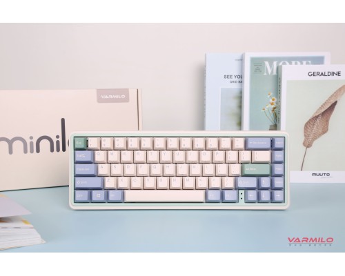 Клавиатура механическая Varmilo Minilo VXT67 Eucalyptus 67Key, Kailh Prestige Red, BT/WL/USB-A, Hot-Swap, EN, RGB, Рожевий