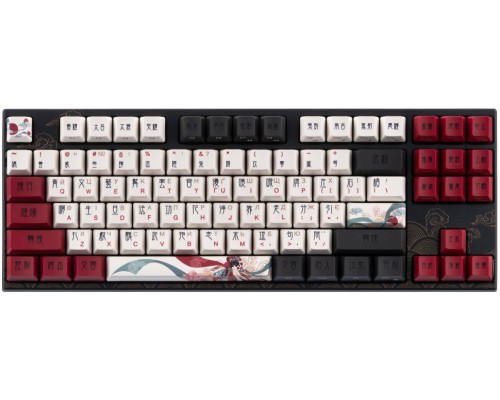 Клавиатура механическая Varmilo VEM87 Beijing Opera 87Key, EC V2 Sakura, USB-A, EN/UKR, White Led, Чорний