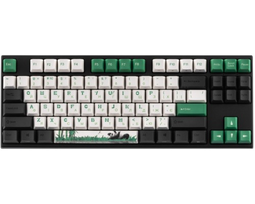 Клавиатура механическая Varmilo VEM87 Panda R2 87Key, EC V2 Ivy, USB-A, EN/UKR, White Led, Зелений